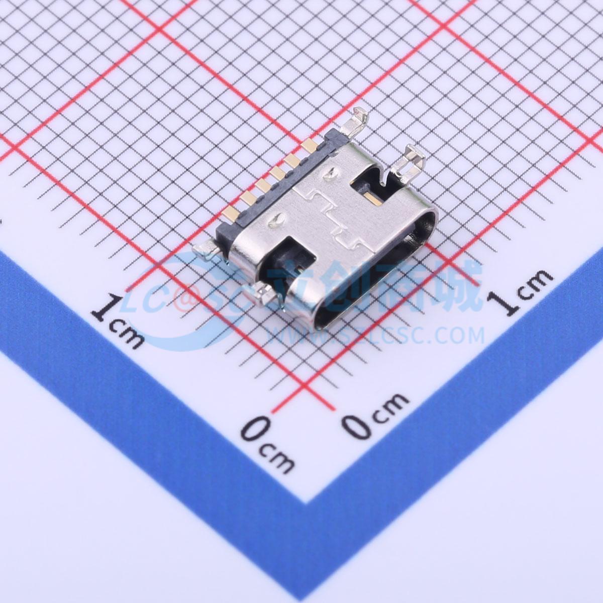 USB连接器 TYPE-606-0.8-T3 SMD 沉板式0.8mm四脚母座端子镀金 Ty