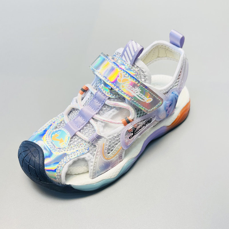 夏季独家龙童鞋女童凉鞋儿童软底防滑运动学生包头防踢沙滩鞋韩版