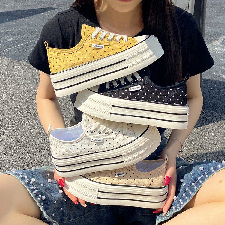帆布鞋女小个子增高休闲鞋百搭防滑运动鞋夏舒适透气不闷脚布鞋女