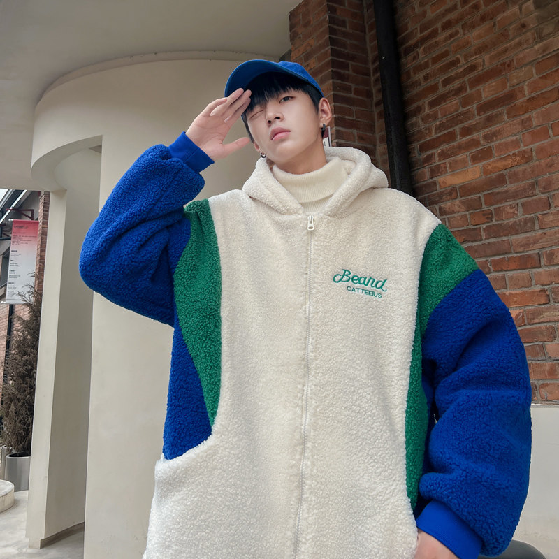 羊羔绒外套男港风外套棉衣羊羔毛棉服310B-2-C03-P125控158,男装棉衣,电商A113-2