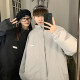 抖音质量港风宽松休闲服潮男大码休闲夹克纯色情侣外套8801P65，男装夹克，电商A113-2