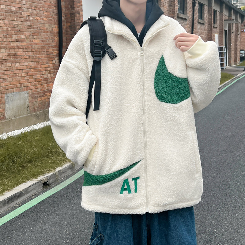 刺绣羊羔绒外套男宽松棉衣羊羔毛棉服310B-2-C05-P125控158,男装棉衣,电商A113-2