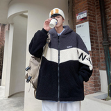 潮连帽棉衣男冬季羊羔毛保暖休闲棉服外套港风棉袄C08P125，男装棉衣，电商A113-2
