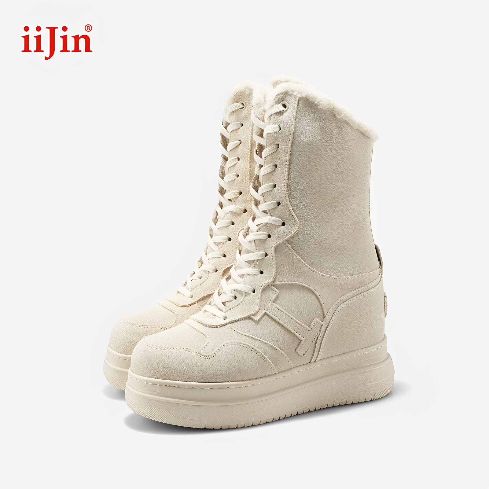 iijin艾今2026加绒中筒高帮鞋女图片