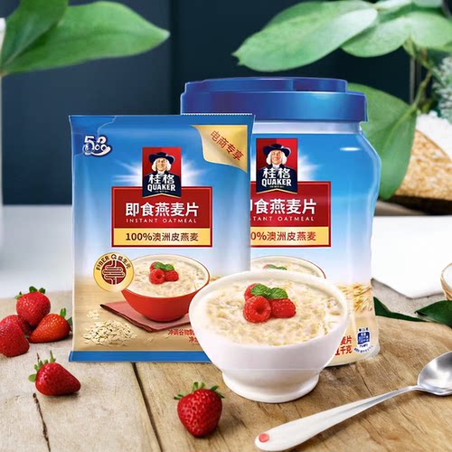 桂格即食燕麦片1000g袋装桶装经典原味燕麦营养谷物早餐