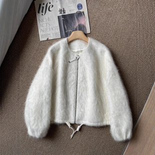 绵羊毛」毛衣女秋冬日系慵懒复古开衫外套温柔风奶fufu短款上衣