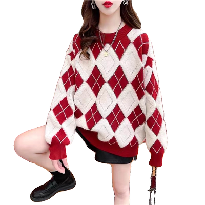 爆款针织宽松上衣秋冬季打底衫