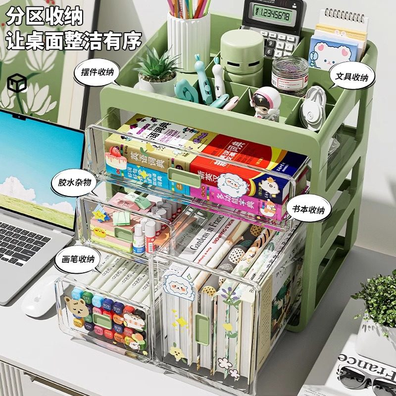 抽屉桌面盒办公室办公桌整理盒子书桌文具置物架桌上收纳箱子也派,收纳整理,收纳箱,淘宝优惠券,粉丝福利购,淘宝优惠卷