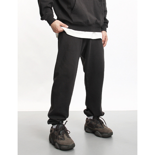 欧美高街风纯色百搭宽松纯棉毛圈卫裤 男Kanye椰子休闲束脚运动裤