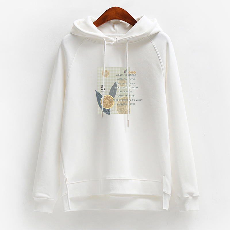 加厚宽松棉质休闲开叉卫衣连帽