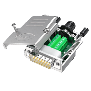 小体积DB15免焊接公头薄款15P母头连接器15针免焊接线端子插头