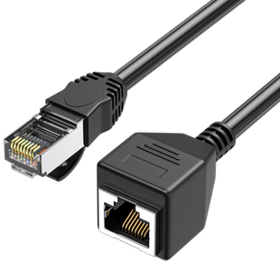 纯铜网线延长线90度弯头RJ45公对母电信光猫网络延长线线电脑加长