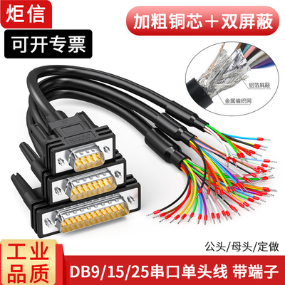 炬信DB9/15/25串口单头线带端子