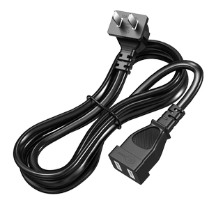 纯铜两插电源线延长线弯头90度二脚二芯电视机电源延长插头公对母