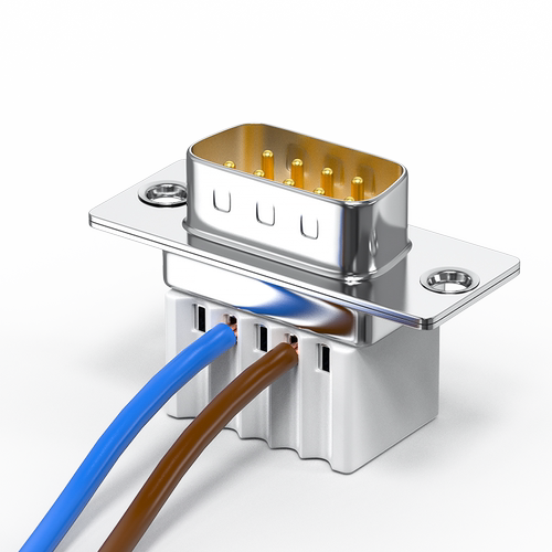 DB9免焊接头9针免焊母头公头RS232串口头PLC九针485连接器CAN插头