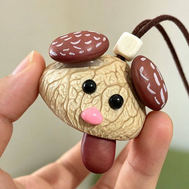 天然果壳小狗摇舌头批发果壳挂件吊饰/挂饰