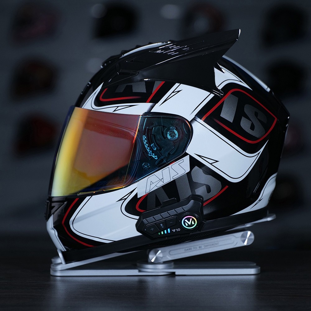 艾狮男女电动摩托车头盔全盔个性四季冬季蓝牙机车安全帽防晒头灰