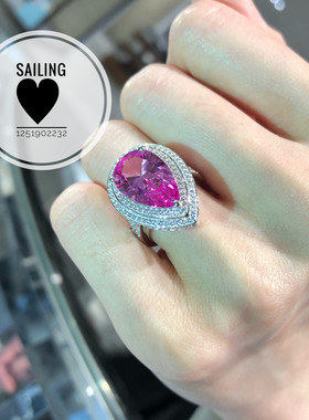 现货人造宝石红刚玉戒指高端定制