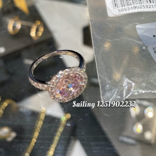 现货 香港专柜代购 英国carat london 2.5克拉 人造钻石 粉钻戒指