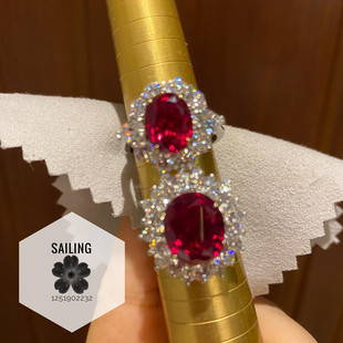 香港专柜代购 Carat London人造钻石 红宝石戒指3.25克拉欧美风