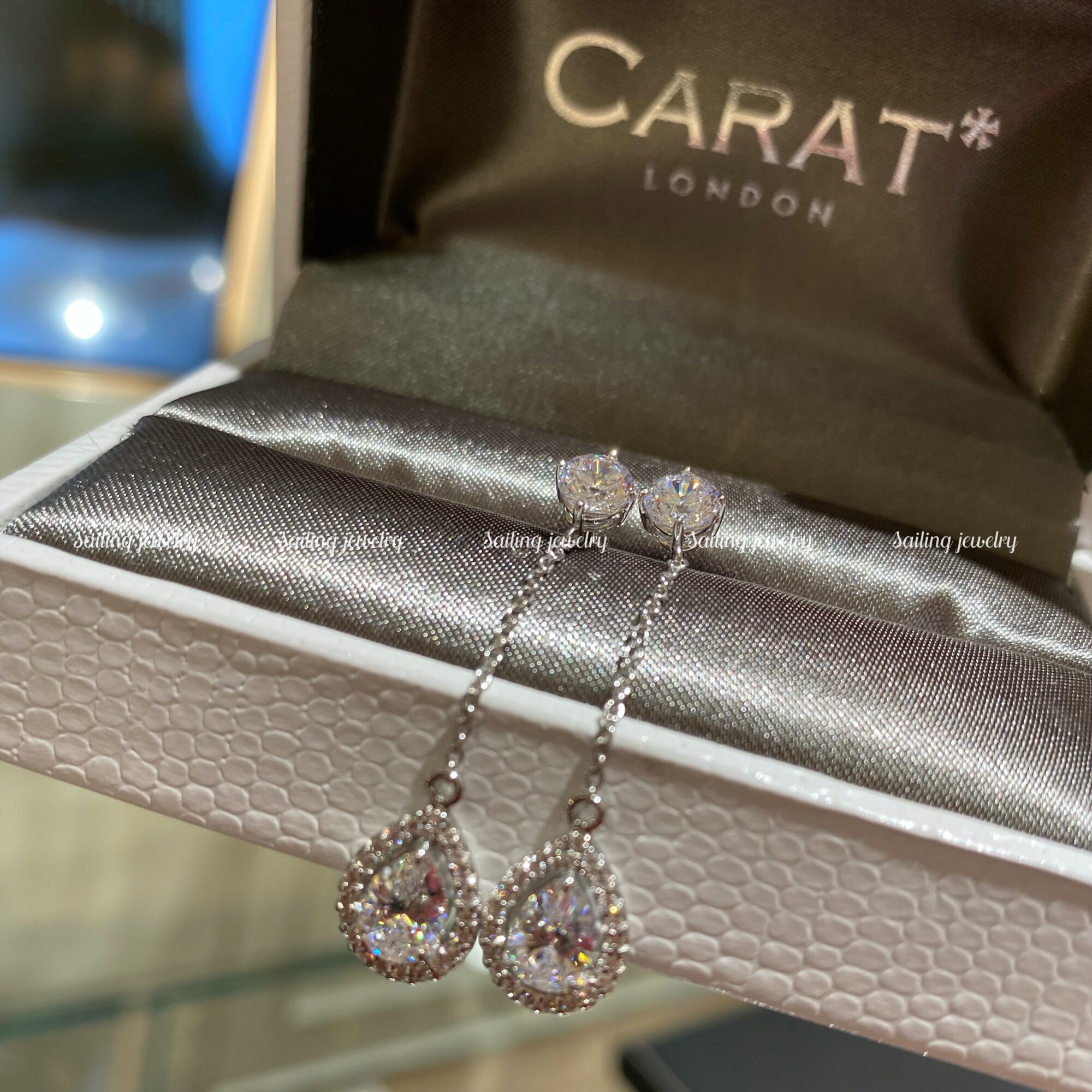 现货 香港专柜代购 英国CARATLONDON 水滴人造钻石耳环 欧美风