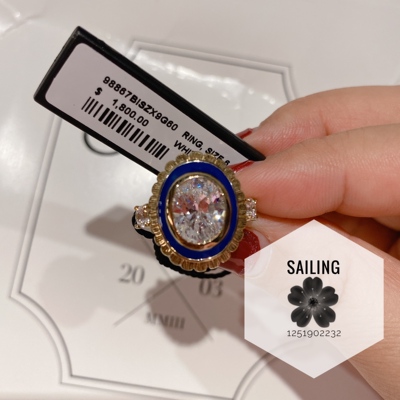 现货 香港专柜 西班牙Arte艾尔蒂 椭圆形人造钻石戒指独特 复古款