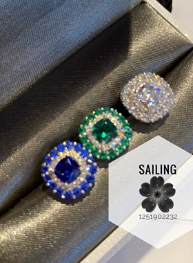 香港人造宝石日韩风耳钉现货