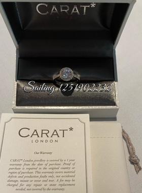 香港专柜代购 英国carat london 1.25克拉 人造宝石戒指 人工钻