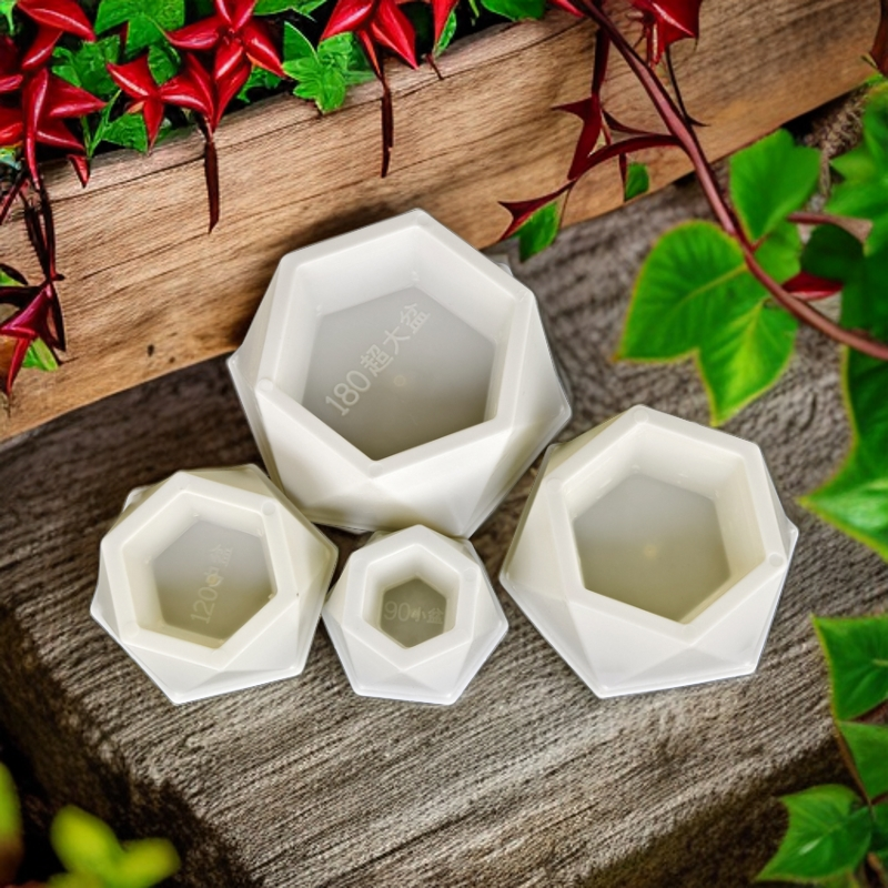 水泥多肉花盆模具水泥制品模型自制迷你DIY花盆园林景观塑料模板