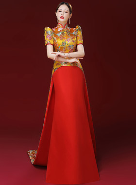 中国风模特走秀演出旗袍主持礼服