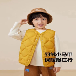 反季清仓鹿小糖男童女童羽绒马甲冬季保暖宝宝三防双面穿羽绒背心