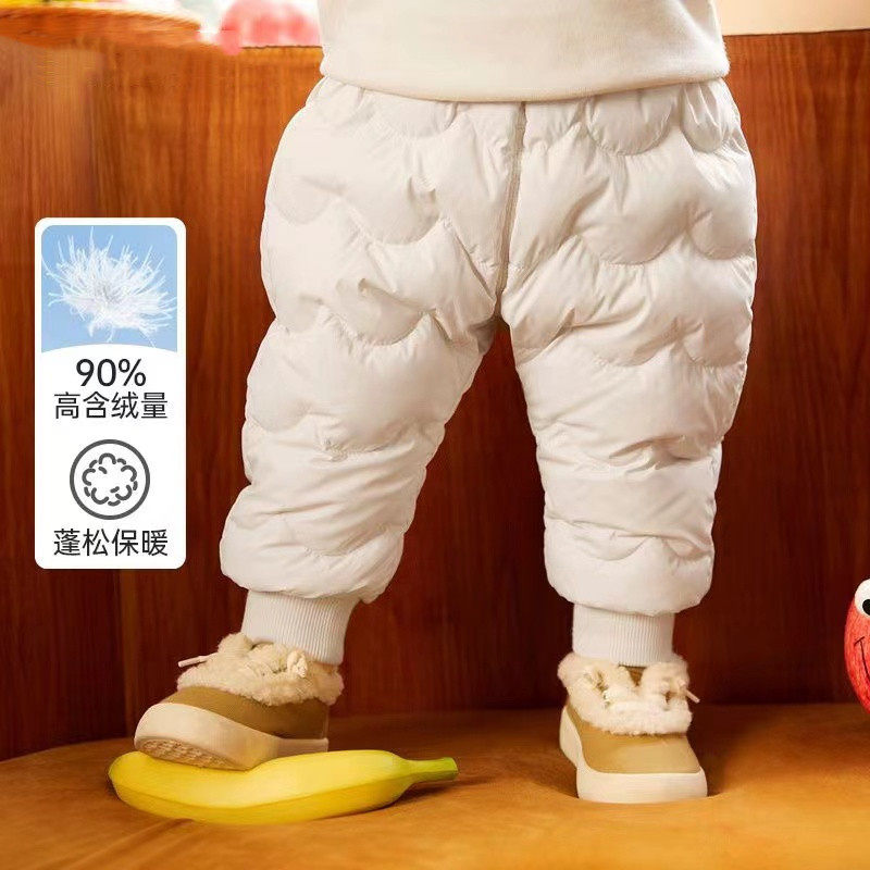 宝宝羽绒裤男童女童保暖高腰护肚