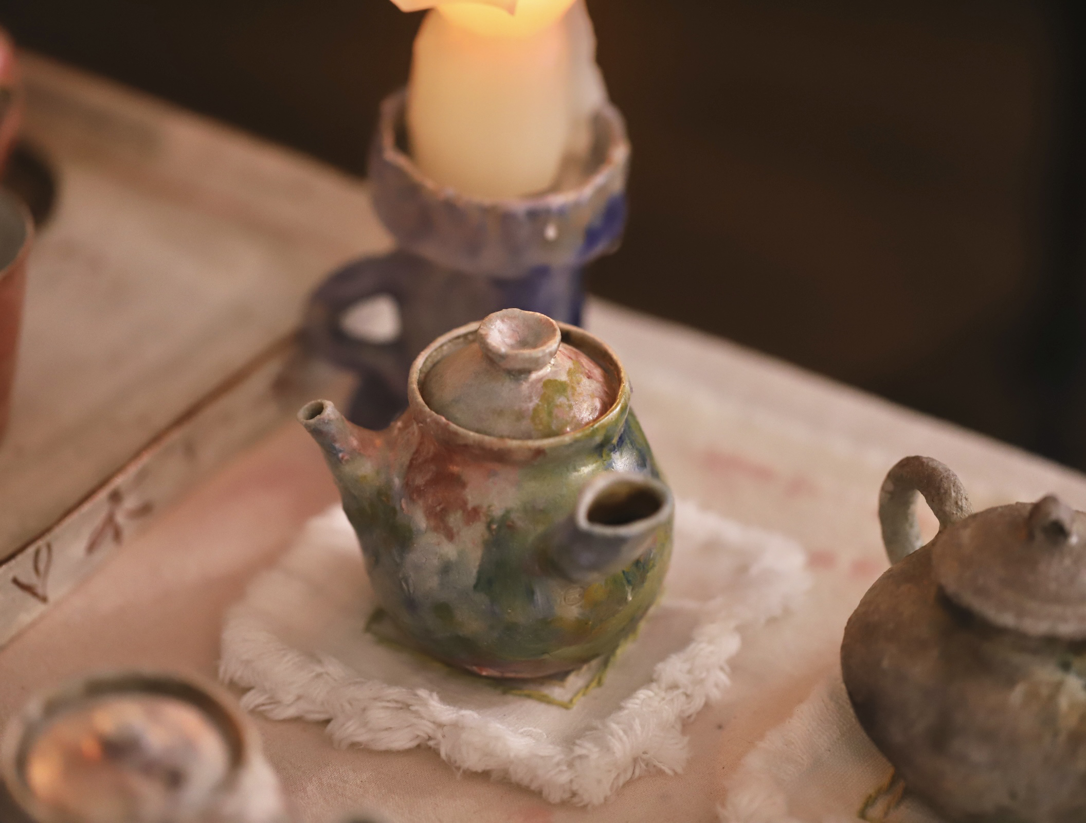 良子吕锡良柴烧茶壶手工陶瓷茶壶泡茶单壶茶具杯子公道杯手捏
