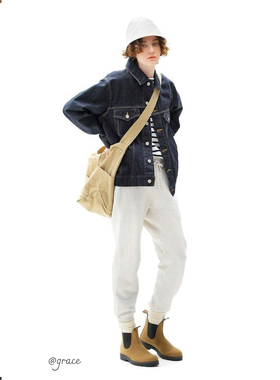 Aclent夏季出游系列针织刺绣冷帽白色渔夫帽日系正版人气新款女帽