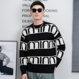 2026新款圆领毛衣男秋冬季加厚美式高街宽松提花针织衫-6613-P125，男装针织衫/毛衣，钱塘702