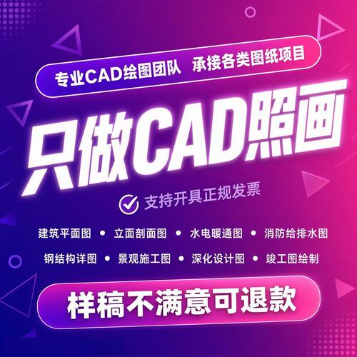 CAD照画代画设计施工图深化描图临摹三维图水电天正转版本建筑图