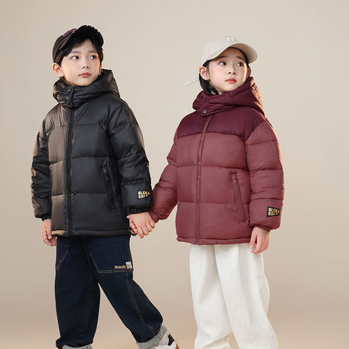 冬季正品儿童黑金保暖短款羽绒服