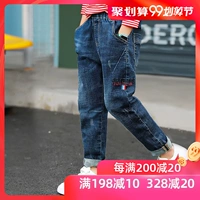 Trẻ em mặc quần jeans bé trai mùa thu mới 2019 Phiên bản Hàn Quốc của quần bé bình thường kéo dài mùa xuân và mùa thu thủy triều - Quần quần áo thể thao trẻ em