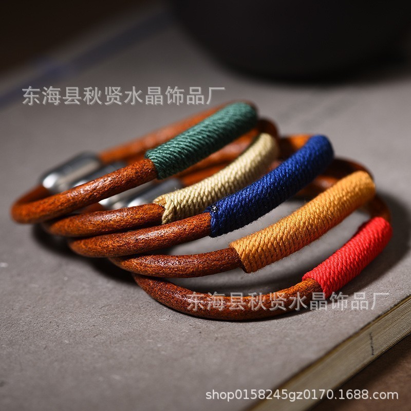 复古牛皮手绳简约男女个性百搭潮人手环时尚简约情侣手链网红饰品
