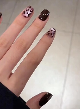 猫眼豹纹流行穿戴持久美甲贴片