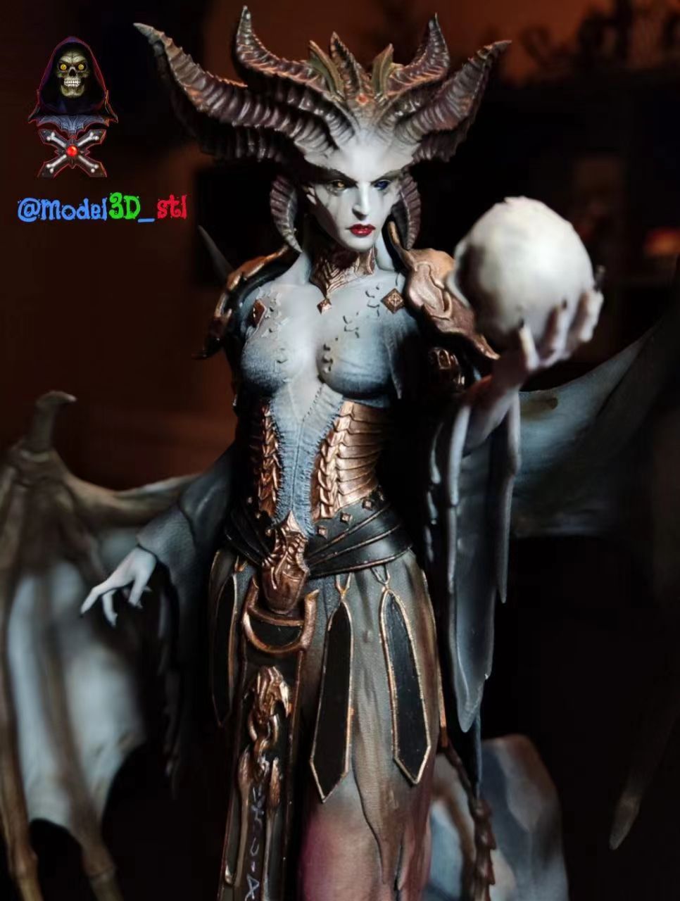 白模！Diablo4 大菠萝4莉莉丝3D打印白模潮玩摆件