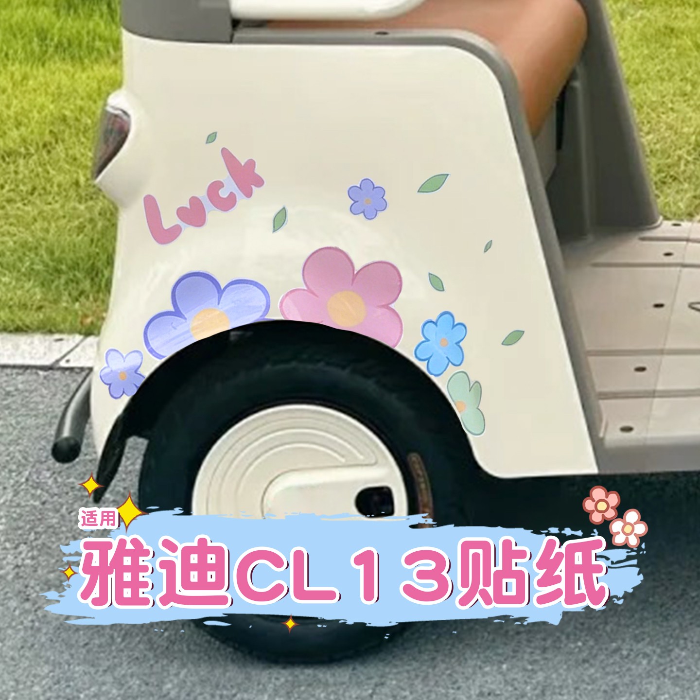 电动三轮车贴纸【luck花】