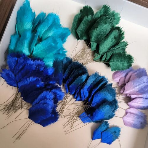 绒花半成品绒片叶子材料