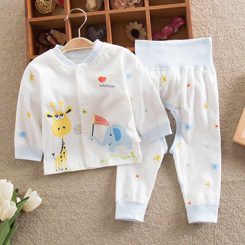 春秋婴儿内衣套装纯棉男女宝宝高腰护肚内衣长袖幼儿秋衣秋裤套装