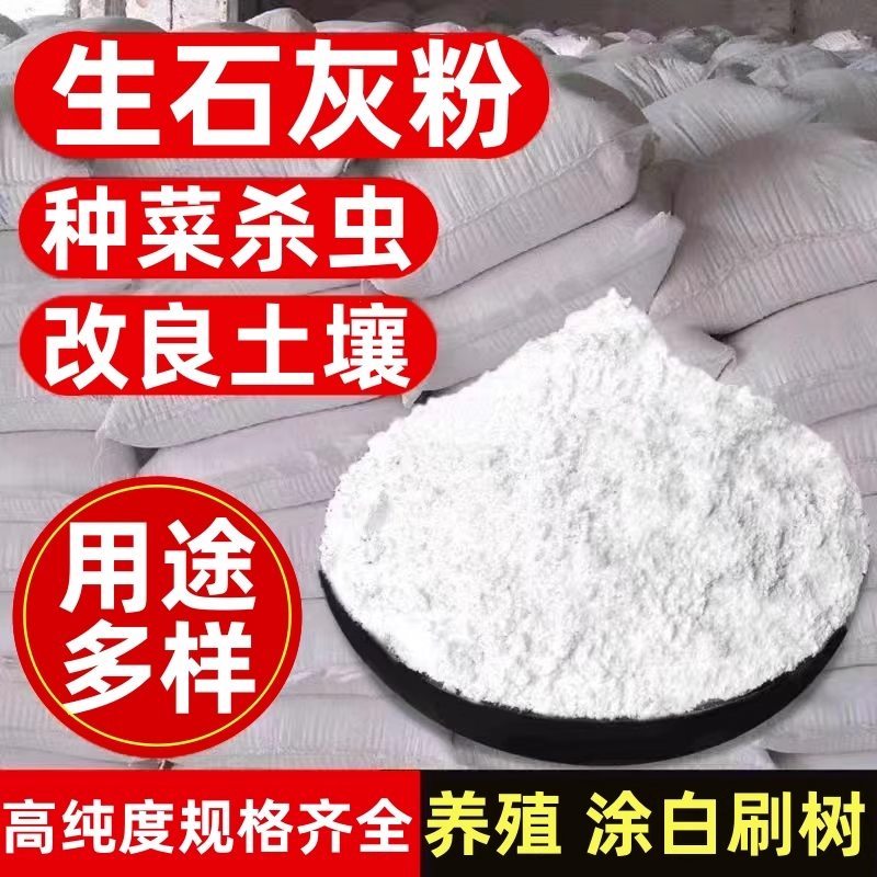 种菜生石灰粉杀菌消毒剂杀虫驱虫剂干燥剂改善水质改良土壤树木白