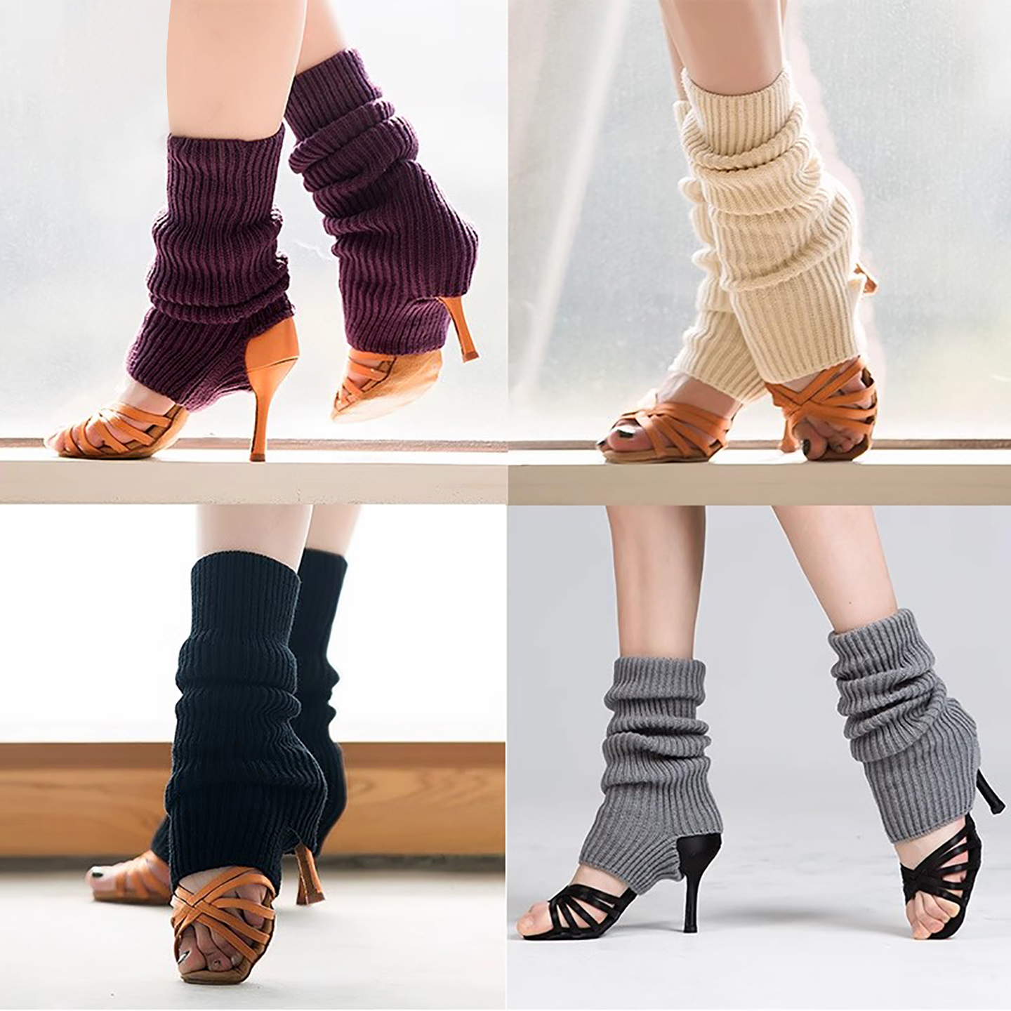 dancebaby舞蹈带洞毛线袜套