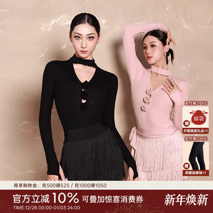 Dancebaby拉丁舞服上衣女新款 连体服YD398 成人练功服舞衣专用长袖