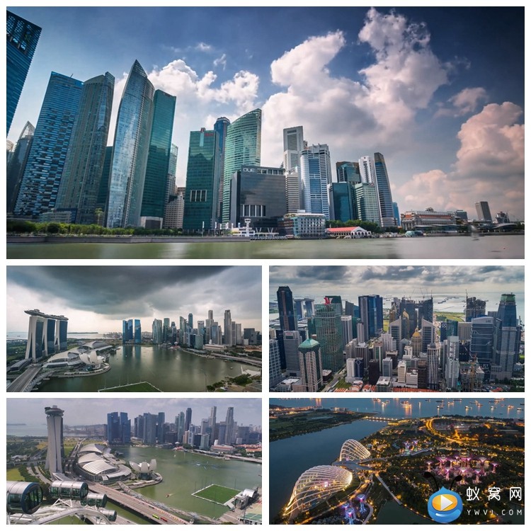 s1128 航拍 新加坡 城市 建筑 高清视频素材