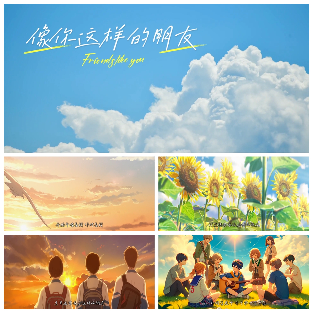 S5801《像你这样的朋友》和声伴唱伴奏 校园毕业季 背景视频素材