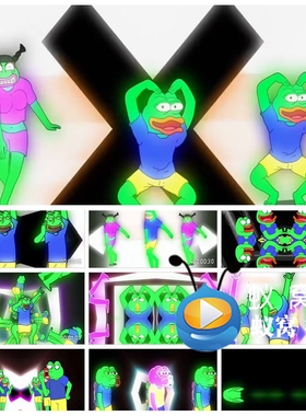 s6285《小跳蛙DJ版》动感舞蹈青蛙舞 LED大屏背景视频素材